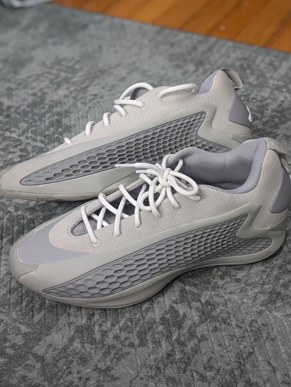 Adidas Anthony Edwards 1 Low Metal Metallic Grey Men's Size 12 Basketball Shoes